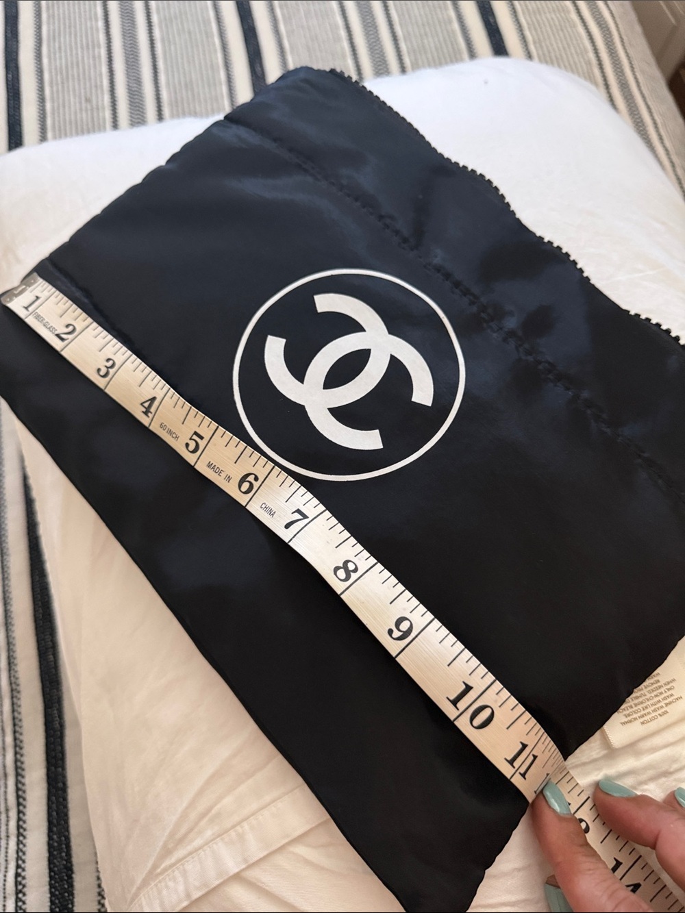 CHANEL Black Quilted Toiletry Pouch with White CC Logo - Picture 8 of 9